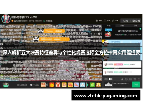 深入解析五大联赛特征差异与个性化观赛选择全方位指南实用篇提要